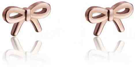 Victoria Walls Růžově pozlacené náušnice mašličky VE1050R + 2 měsíce na vrácení zboží