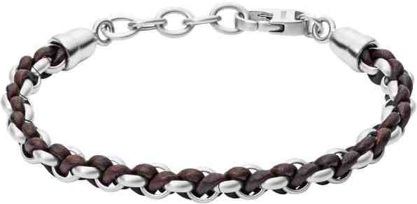 Fossil Pánský propletený náramek JF02936040 + 2 měsíce na vrácení zboží