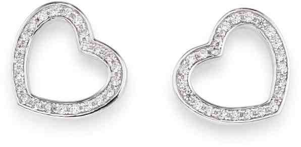 Amen Originální stříbrné náušnice se zirkony Love EHEB + 2 měsíce na vrácení zboží