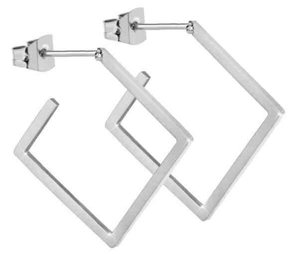 Troli Čtvercové ocelové náušnice + 2 měsíce na vrácení zboží