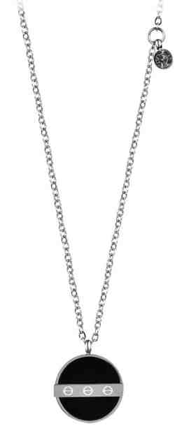 Troli Ocelový náhrdelník s černým přívěskem + 2 měsíce na vrácení zboží