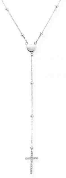 Amen Originální stříbrný náhrdelník se zirkony Love CLHCRZB + 2 měsíce na vrácení zboží