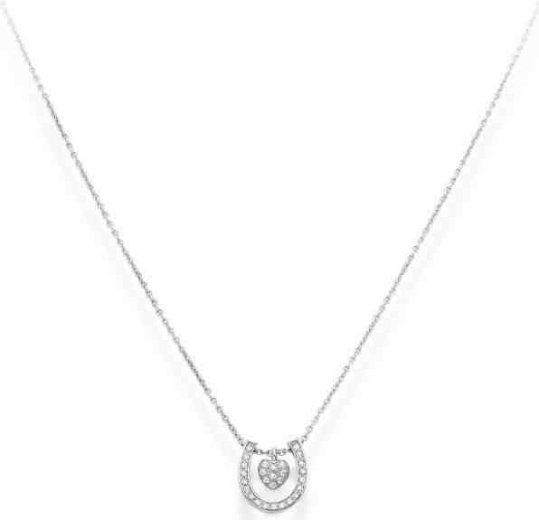 Amen Originální stříbrný náhrdelník se zirkony Horseshoe CLHSH + 2 měsíce na vrácení zboží