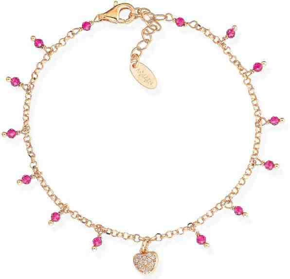 Amen Růžově pozlacený stříbrný náramek s krystaly a zirkony Romance BRCRROZ + 2 měsíce na vrácení zboží