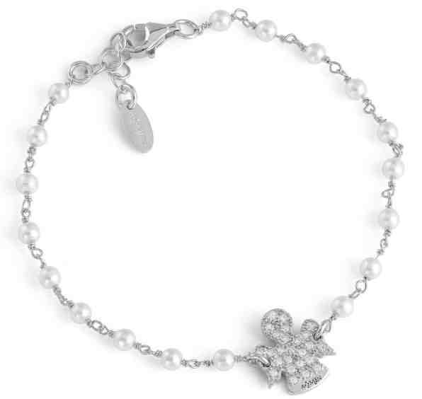 Amen Originální stříbrný náramek se zirkony a perlami Angels BRBBZ + 2 měsíce na vrácení zboží