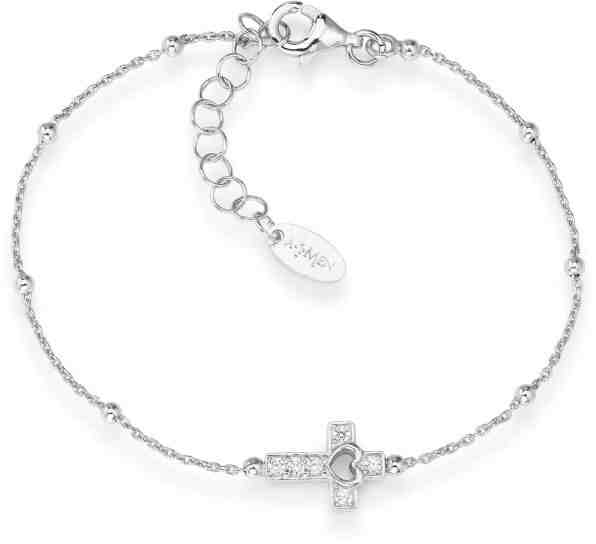 Amen Originální stříbrný náramek se zirkony Pray, Love BRCRB + 2 měsíce na vrácení zboží
