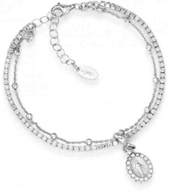 Amen Dvojitý stříbrný náramek se zirkony Tennis T2MIBB + 2 měsíce na vrácení zboží