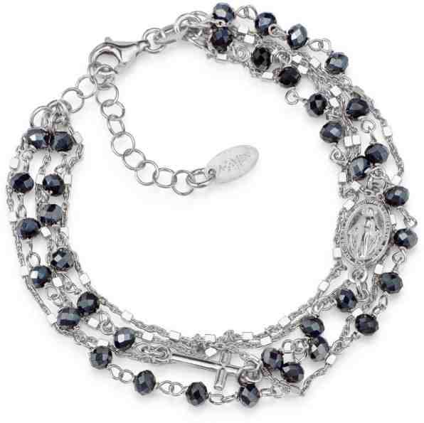 Amen Originální stříbrný náramek s krystaly Rosary BRMFBG + 2 měsíce na vrácení zboží