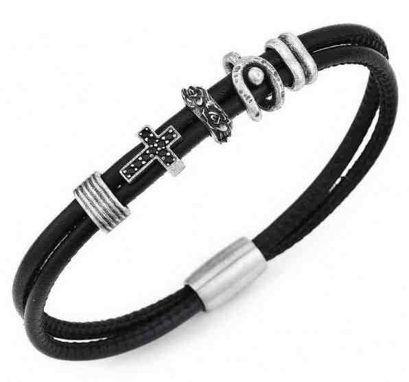 Amen Originální kožený náramek A-Men BR102 19,5 cm + 2 měsíce na vrácení zboží