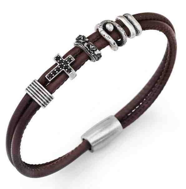 Amen Originální kožený náramek A-Men BR105 20,5 cm + 2 měsíce na vrácení zboží