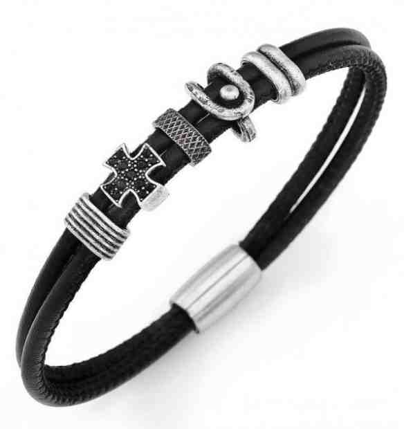 Amen Originální kožený náramek A-Men BR202 20,5 cm + 2 měsíce na vrácení zboží