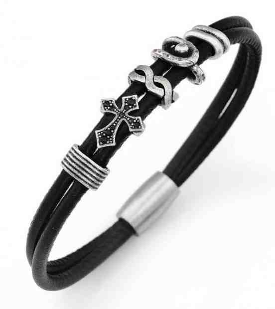 Amen Originální kožený náramek A-Men BR302 20,5 cm + 2 měsíce na vrácení zboží