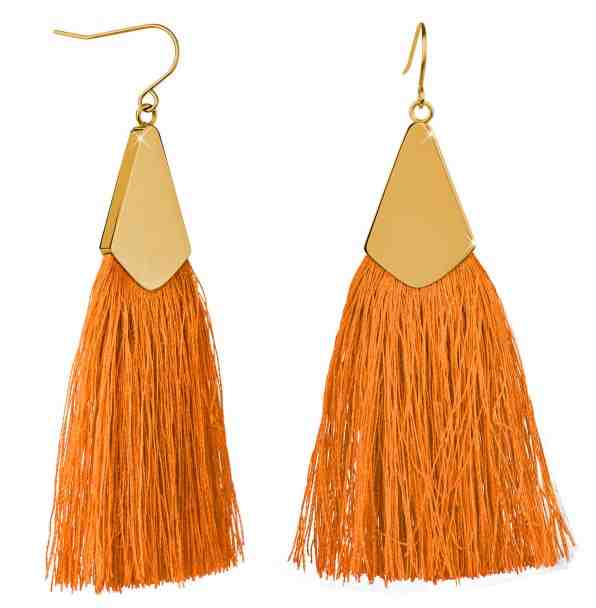 Troli Zlatavé náušnice střapce s pozlaceným háčkem + 2 měsíce na vrácení zboží