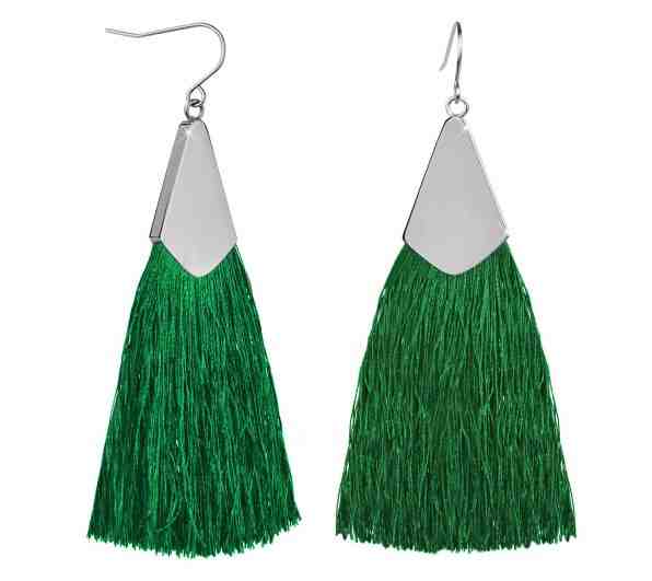 Troli Zelené náušnice střapce s ocelovým háčkem + 2 měsíce na vrácení zboží