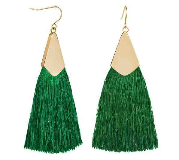 Troli Zelené náušnice střapce s pozlaceným háčkem + 2 měsíce na vrácení zboží