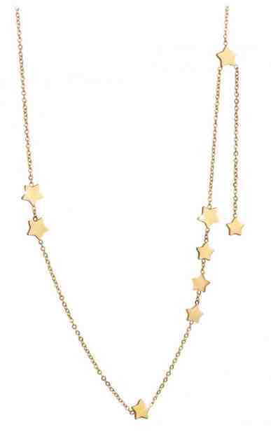 Troli Pozlacený hvězdičkový náhrdelník z oceli + 2 měsíce na vrácení zboží