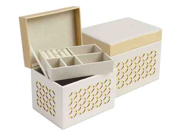 JK Box Béžová šperkovnice se vzorem SP-1855/A20/AU + 2 měsíce na vrácení zboží