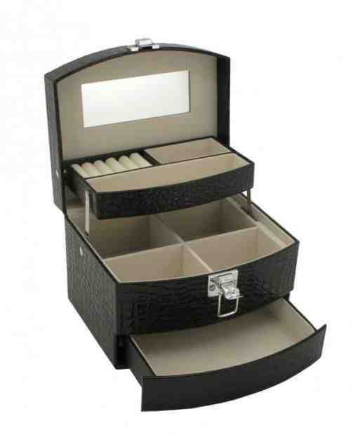 JK Box Černá šperkovnice SP-304/A25/N + 2 měsíce na vrácení zboží
