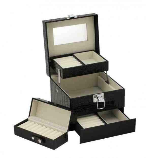 JK Box Černá šperkovnice SP-252/A25/N + 2 měsíce na vrácení zboží