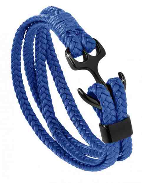 Troli Královsky modrý kožený náramek Kotva + 2 měsíce na vrácení zboží