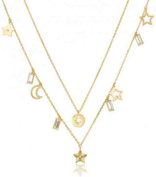 Brosway Dvojitý pozlacený náhrdelník s přívěsky Chant BAH04 + 2 měsíce na vrácení zboží