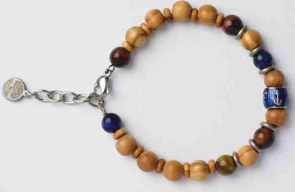 Green Time Náramek z dřevěných korálků, jadeitu a sodalitu ZWB219H + 2 měsíce na vrácení zboží