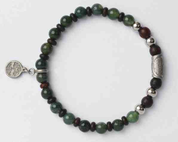 Green Time Náramek z dřevěných korálků a z achátu ZWB221D + 2 měsíce na vrácení zboží