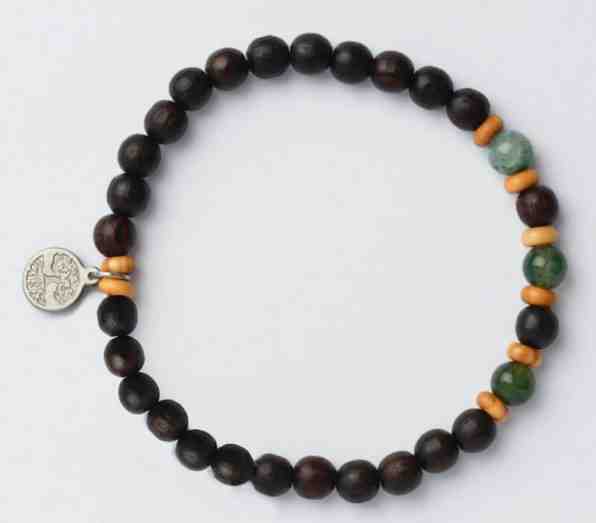 Green Time Náramek z dřevěných korálků a achátu ZWB222C + 2 měsíce na vrácení zboží