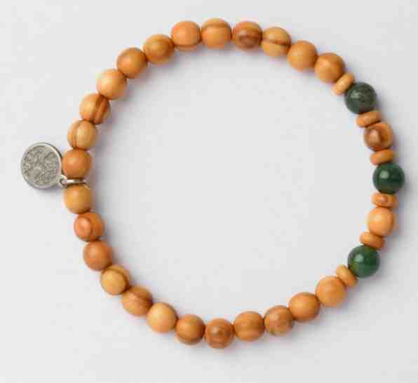 Green Time Náramek z dřevěných korálků a achátu ZWB222E + 2 měsíce na vrácení zboží
