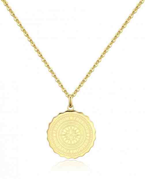 S`Agapõ Ocelový náhrdelník Freedom Coin SKY06 + 2 měsíce na vrácení zboží