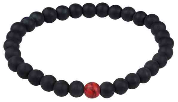 Troli Korálkový náramek z onyxu a červeného howlitu 18 cm + 2 měsíce na vrácení zboží
