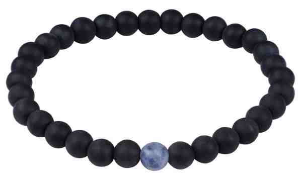 Troli Korálkový náramek z onyxu a modrého jaspisu 17 cm + 2 měsíce na vrácení zboží