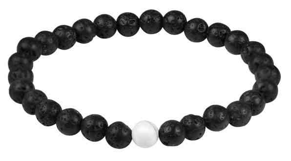 Troli Korálkový náramek z lávového kamene a howlitu 18 cm + 2 měsíce na vrácení zboží