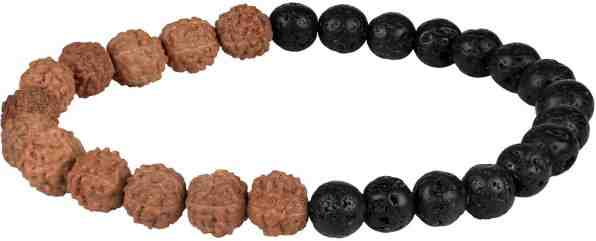 Troli Korálkový náramek z lávových kamenů a rudrakshi 18 cm + 2 měsíce na vrácení zboží