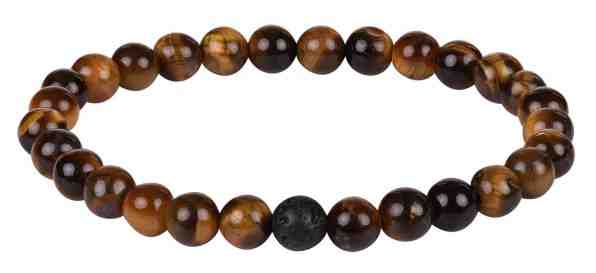 Troli Korálkový náramek z tygřího oka a lávového kamene 20 cm + 2 měsíce na vrácení zboží