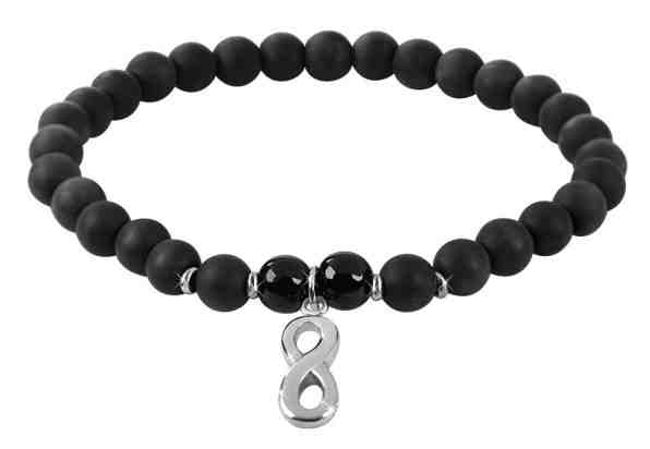 Troli Korálkový náramek z onyxu s nekonečnem 20 cm + 2 měsíce na vrácení zboží