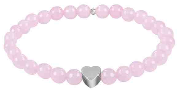 Troli Korálkový náramek z růženínu se srdíčkem 20 cm + 2 měsíce na vrácení zboží