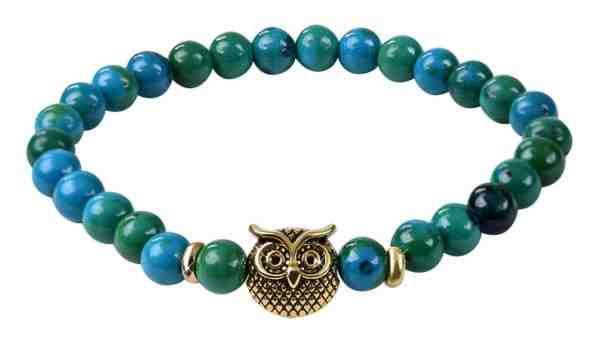Troli Korálkový náramek z tyrkysu se sovičkou 18 cm + 2 měsíce na vrácení zboží