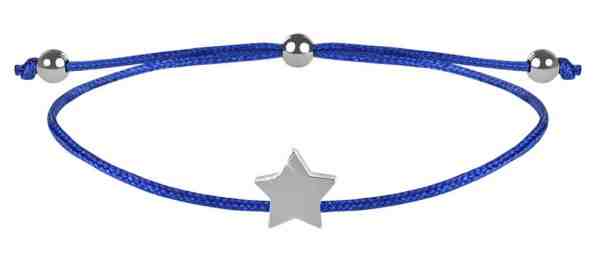 Troli Šňůrkový náramek s hvězdičkou modrá/ocelová + 2 měsíce na vrácení zboží