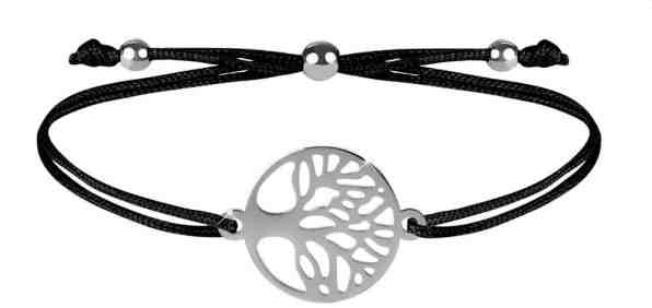 Troli Šňůrkový náramek se stromem života černá/ocelová + 2 měsíce na vrácení zboží