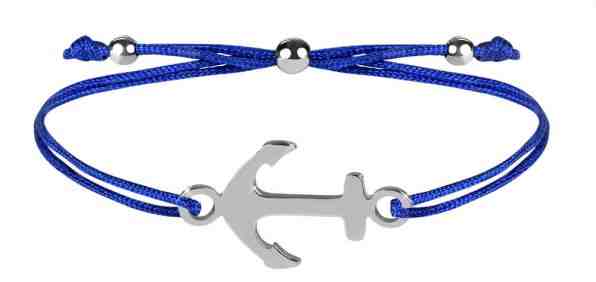 Troli Šňůrkový náramek s kotvou modrá/ocelová + 2 měsíce na vrácení zboží