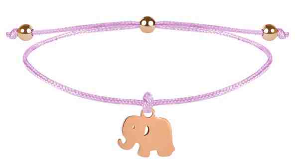 Troli Šňůrkový náramek Slon růžová/bronzová + 2 měsíce na vrácení zboží
