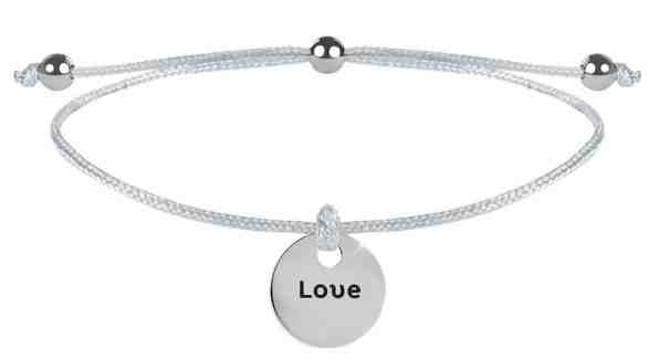 Troli Šňůrkový náramek Love bílá/ocelová + 2 měsíce na vrácení zboží