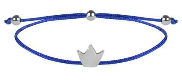Troli Šňůrkový náramek Korunka modrá/ocelová + 2 měsíce na vrácení zboží