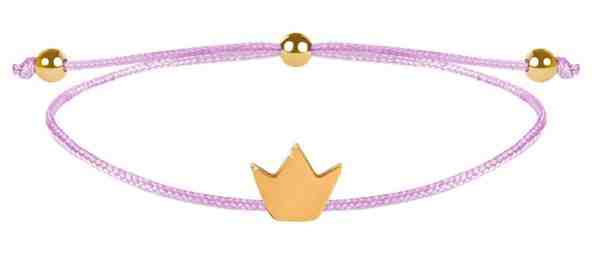 Troli Šňůrkový náramek Korunka růžová/zlatá + 2 měsíce na vrácení zboží