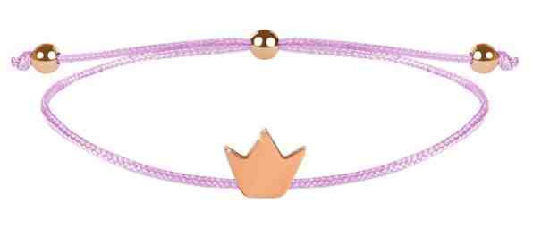Troli Šňůrkový náramek Korunka růžová/bronzová + 2 měsíce na vrácení zboží