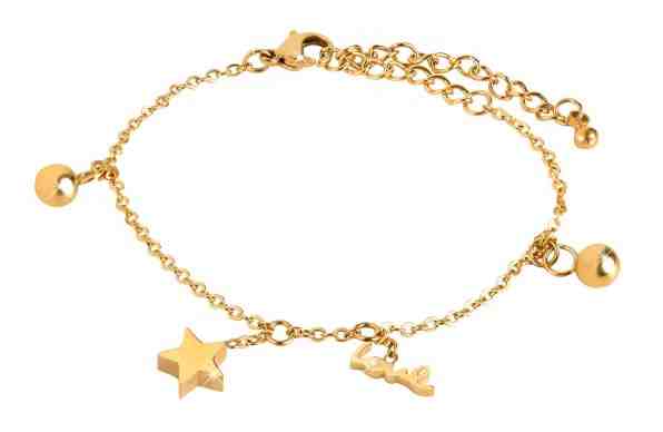 Troli Pozlacený náramek se stylovými přívěsky + 2 měsíce na vrácení zboží