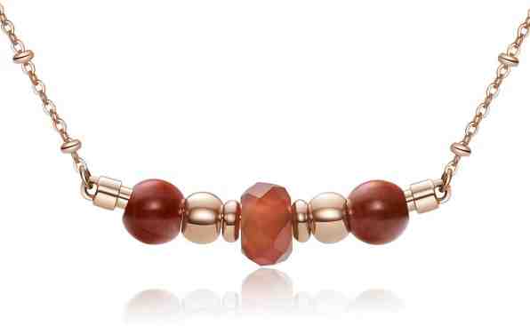 Brosway Růžově zlacený ocelový náhrdelník Trés Jolie BTJMS658 + 2 měsíce na vrácení zboží