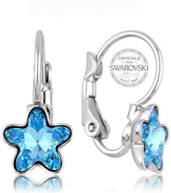 Levien Dívčí náušnice s tyrkysovým krystalem STARBLOOM + 2 měsíce na vrácení zboží