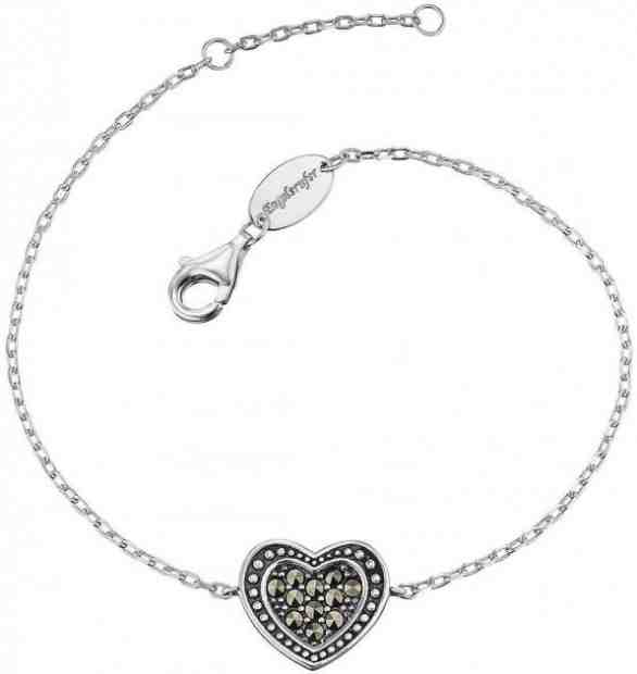 Engelsrufer Stříbrný náramek Srdce s markazity ERB-HEART-MA + 2 měsíce na vrácení zboží